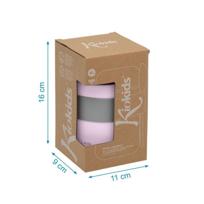 KioKids Termo Papillero Honey Lavanda Acero Inoxidable 500ml Cuchara Incluida 4