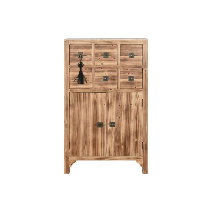 Cajonera Home ESPRIT Negro Natural Abeto Madera MDF Oriental 63 x 27 x 101 cm 1