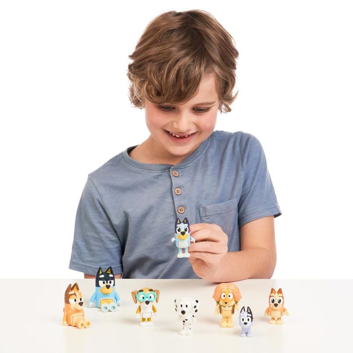 MOOSE 17199 Pack 8 Figuras Bluey Familia y Amigos - Juguete de Colección para Niños +3 Años 2
