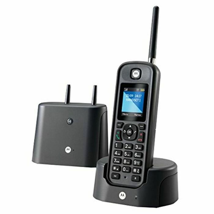 Motorola Teléfono Fijo Inalámbrico O201 Negro, Resistente al Agua IP67, Modelo E52000X60T1GEF03