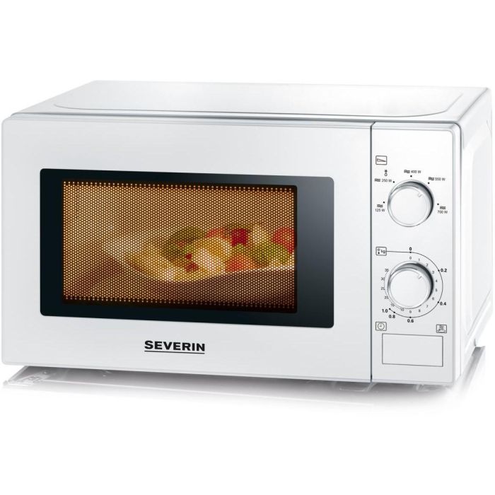 Severin MW 7770 Microondas 20L 700W con Botones y Giratorio, para Encimera, Blanco