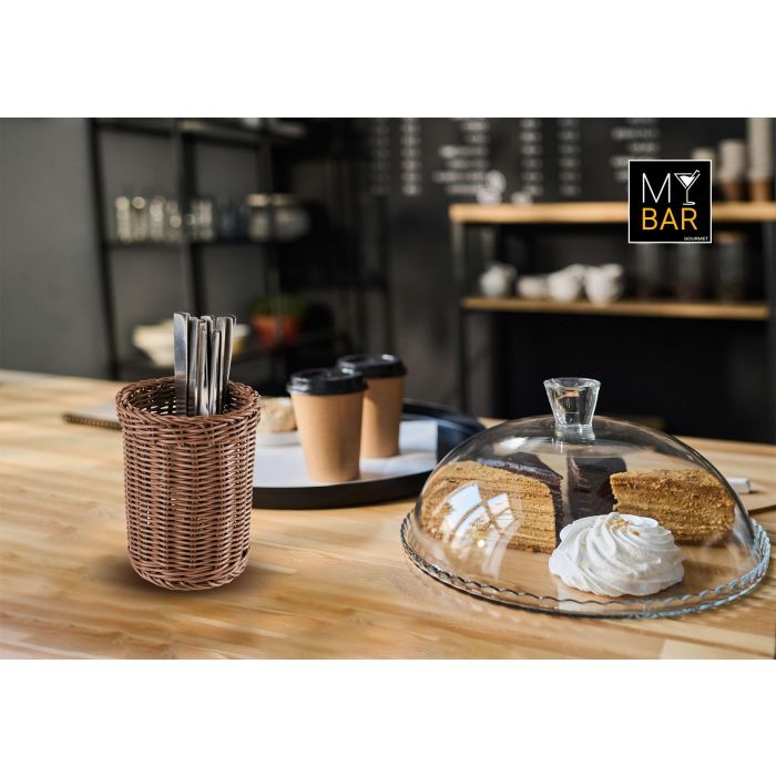 Inde Organizador Cubiertos PP Rattan Redondo 11.8 x 15.7 x 12.1 cm 3