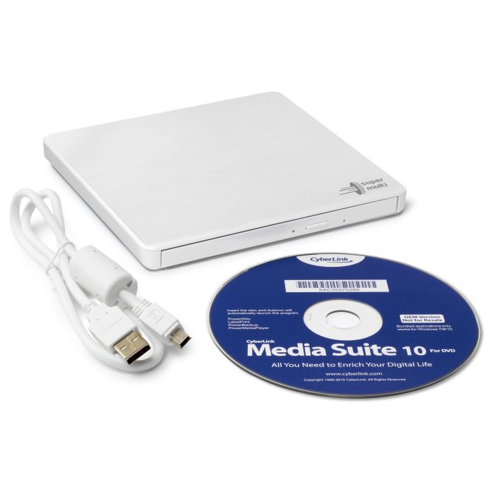 LG GH24NSD1 Grabadora DVD Externa USB 2.0 8x M-DISC Silent Play Super Multi Windows 10 Mac OS Negra