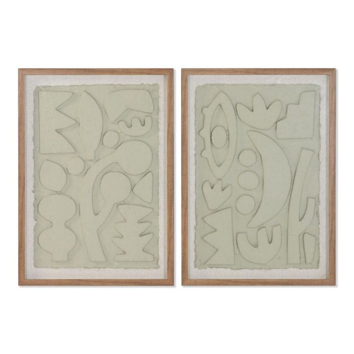 Cuadro Home ESPRIT Beige Abstracto Escandinavo 50 x 3 x 70 cm (2 Unidades)