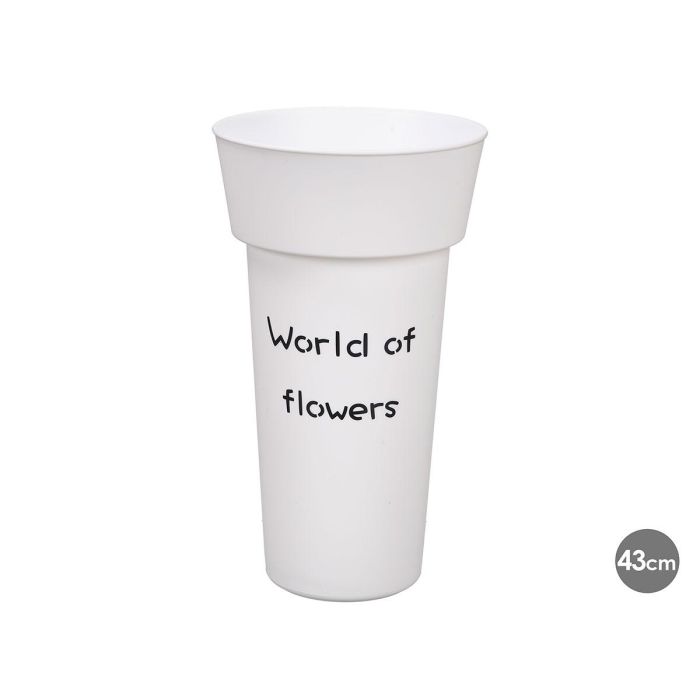 Giftdecor Jarrón Florista Blanco de Plástico, Alto 43 cm, Ancho 25 cm, Base 14 cm (12 Unidades) Giftdecor Jarrón Florista Blanco de Plástico, Alto 43 cm, Ancho 25 cm, Base 14 cm (12 Unidades)