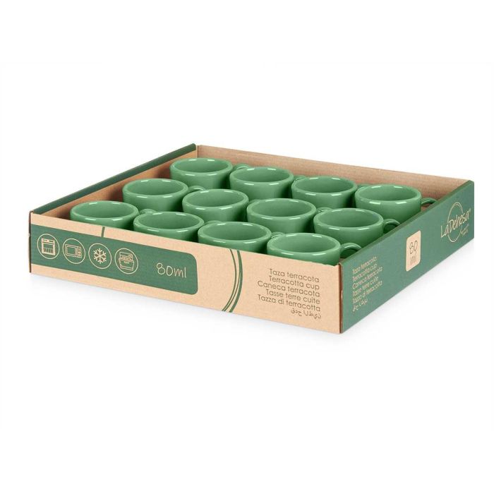 Taza Cafe Barro 80Ml Asa Verde La Dehesa 8X5CM (24 Unidades) 2 Taza Cafe Barro 80Ml Asa Verde La Dehesa 8X5CM (24 Unidades) 2