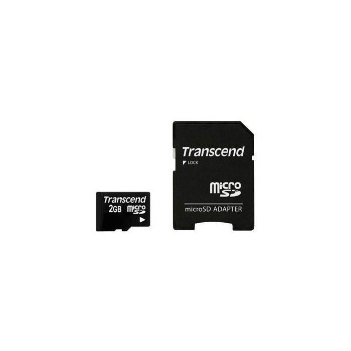Transcend Tarjeta MicroSD 2GB TS2GUSD MLC Clase 4 (20MB/s lectura, 13MB/s escritura) Negro con adaptador SD 1 Transcend Tarjeta MicroSD 2GB TS2GUSD MLC Clase 4 (20MB/s lectura, 13MB/s escritura) Negro con adaptador SD 1