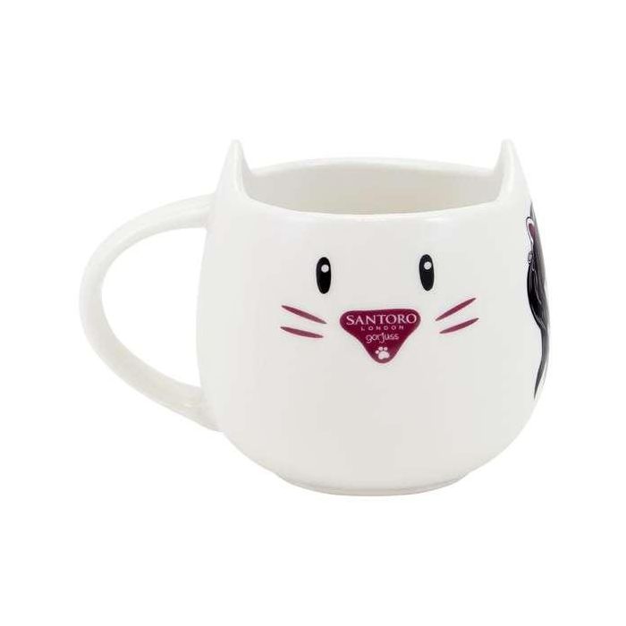 Taza con Plato Gorjuss Ruby wild Gris Cerámica Posavasos Taza 1