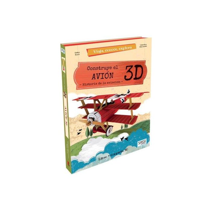Puzle 3D Y Libro Sassi Manolito Books Construye El Avion 3D 34 Piezas (+6 Años)