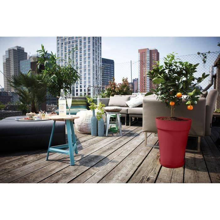 Maceta - Elho - Loft Urban Redonda - Altura 35 - Roja - L 34 x An 33,5 x Al 45 cm - Exterior - 100% reciclada 3 Maceta - Elho - Loft Urban Redonda - Altura 35 - Roja - L 34 x An 33,5 x Al 45 cm - Exterior - 100% reciclada 3