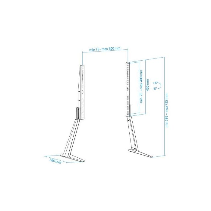 TooQ DB3270T-B Soporte de Mesa Inclinable para TV y Portátil de 32-70" con VESA 800x400mm y 50kg 6