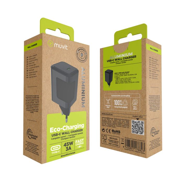 muvit for change cargador de pared Tipo C PD45W aluminio 3