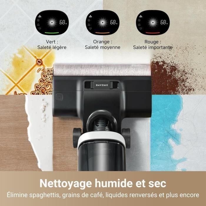 Dreame DRE6976233677347 Aspiradora en seco y húmedo H14 Pro con Diseño 180°, Limpieza cepillo 60°C, Secado 5 min y 18 kPa 1