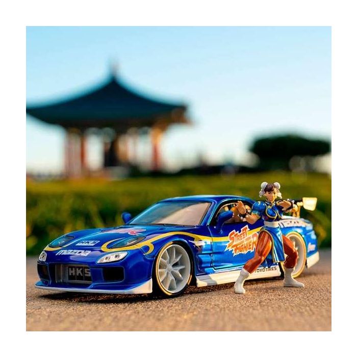 Coche street fighter ii chun-li 1993 mazda rx-7 escala 1:24. incluye figura 15 Coche street fighter ii chun-li 1993 mazda rx-7 escala 1:24. incluye figura 15