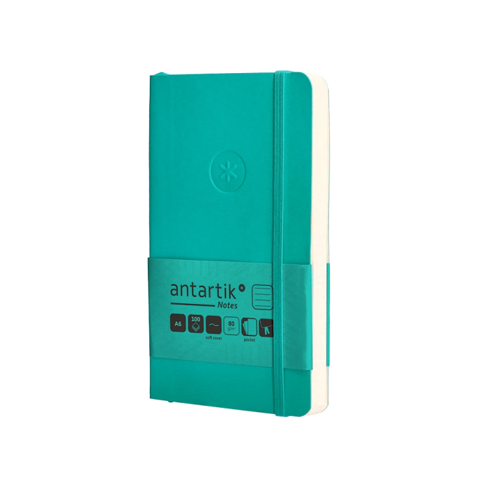 Antartik Cuaderno A6 Tapa Blanda Rayas Turquesa 100 Hojas 80 gr FSC 3