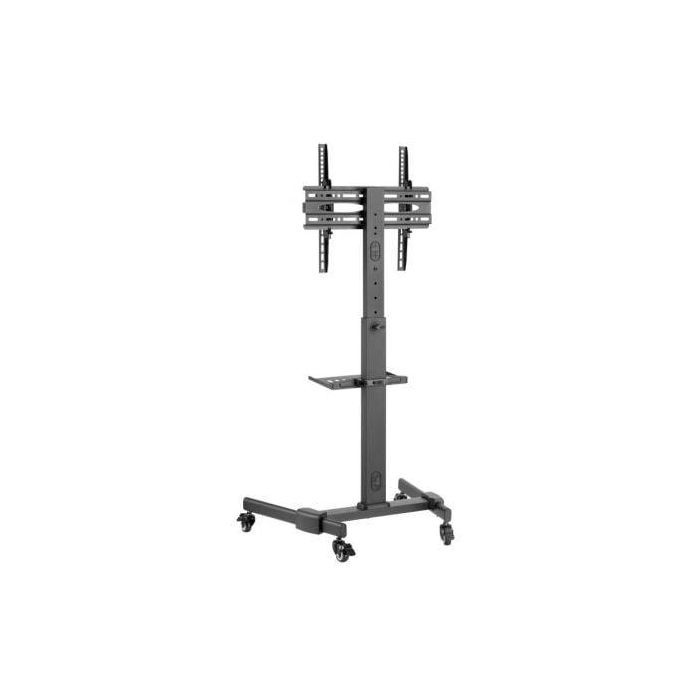 Fonestar STS-4244N Soporte de Suelo Orientable Inclinable con Ruedas para TV 32-65" hasta 35kg con Bandeja Multimedia y Altura Ajustable 1