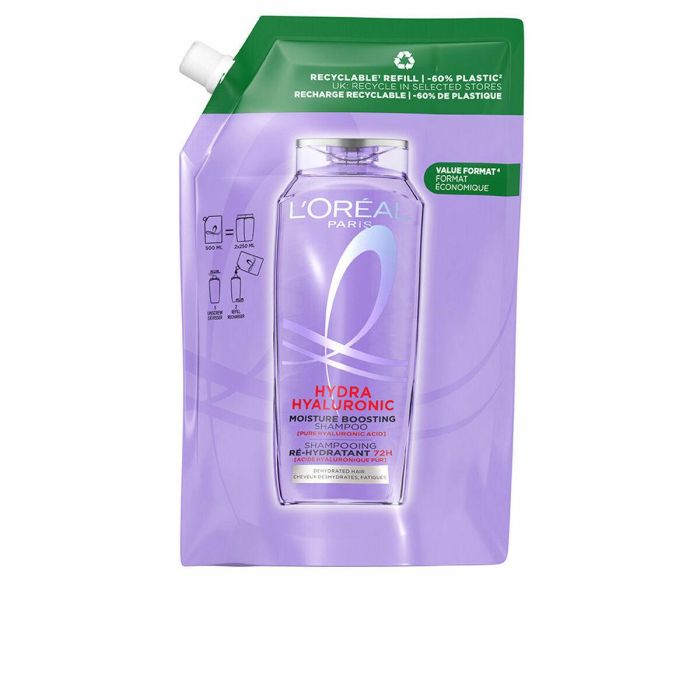L'Oréal Paris Elvive Hidra Hialurónico Champú 72H Hidratación Recarga Eco Pack 500 mL