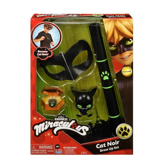 Disfraz para Niños Miraculous: Tales of Ladybug & Cat Noir Transformation Set - Cat Noir 4 Piezas Negro Multicolor 4 Disfraz para Niños Miraculous: Tales of Ladybug & Cat Noir Transformation Set - Cat Noir 4 Piezas Negro Multicolor 4