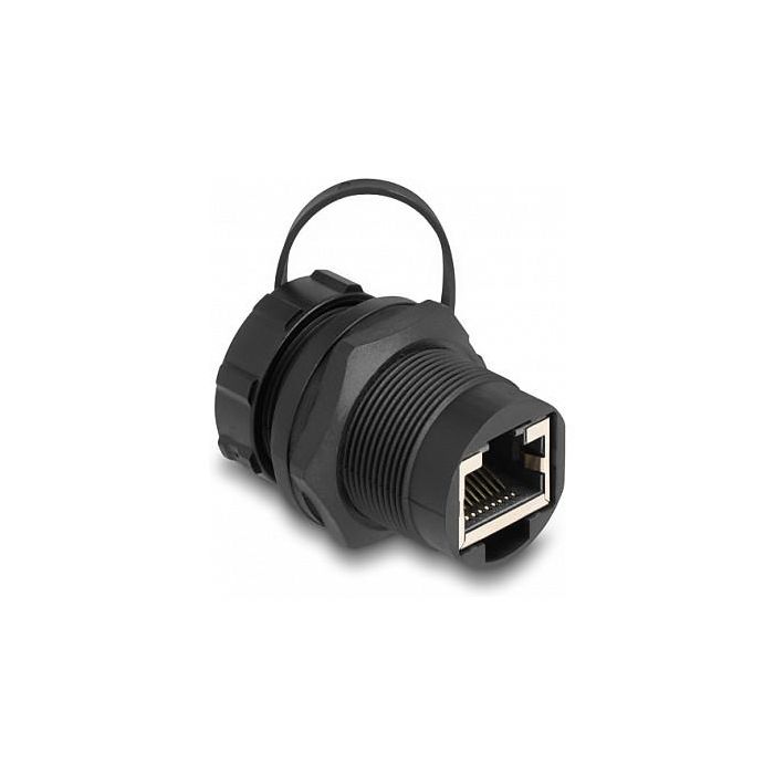 DeLOCK Acoplador RJ45 Cat.6A con tapa de sellado IP67 resistente al polvo y al agua, Cat6, Negro, Plástico 0 DeLOCK Acoplador RJ45 Cat.6A con tapa de sellado IP67 resistente al polvo y al agua, Cat6, Negro, Plástico 0