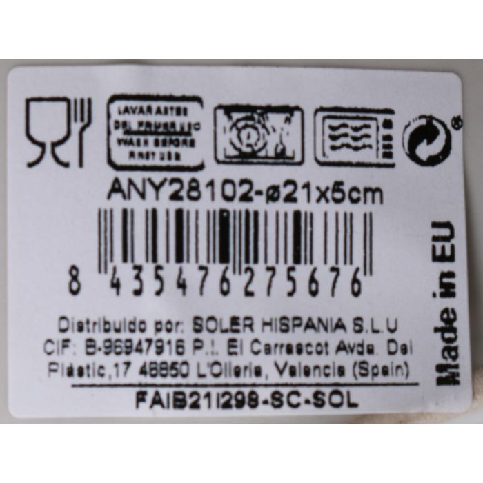 La Mediterranea Plato Hondo Anya Ø21 cm Brillo (12 Unidades)