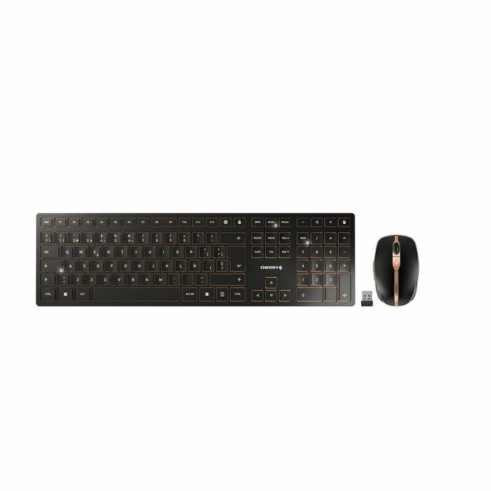 Cherry Kit Teclado + Ratón Inalámbrico DW 9100 SLIM - Bluetooth/2.4 GHz, Teclado con Mecanismo de Tijera, Ratón 2400 dpi, Recargable USB-C 3