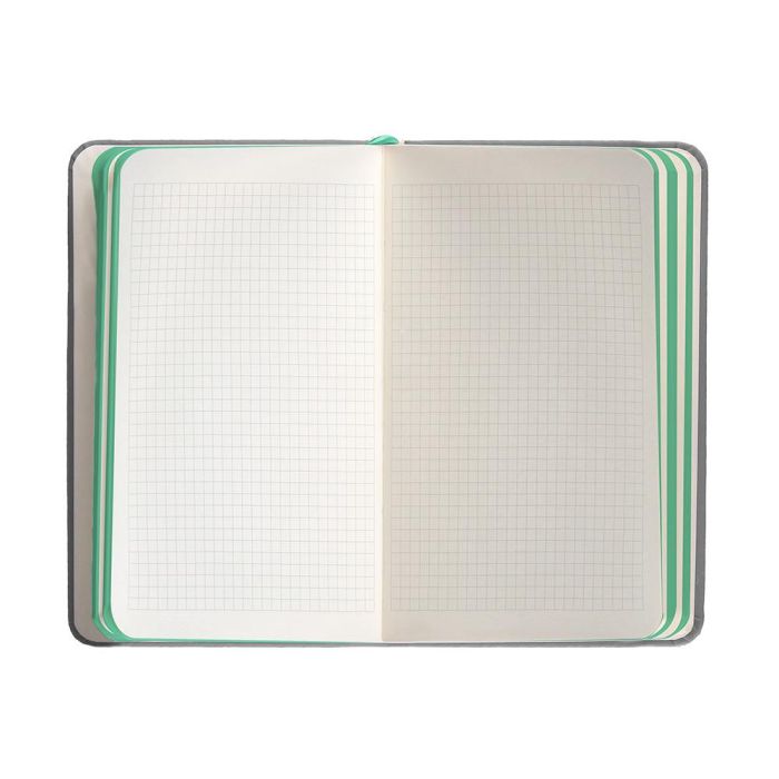 Cuaderno Con Gomilla Antartik Notes Tapa Dura A6 Hojas Cuadricula Gris Y Turquesa 100 Hojas 80 gr Fsc 7