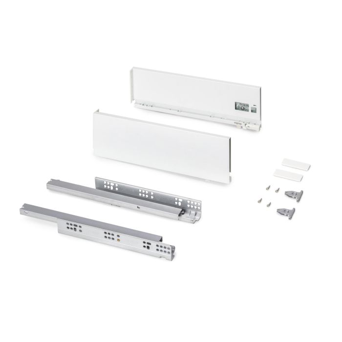 Emuca Cajón exterior Protone 30kg con guías de extracción total y cierre suave, Altura 131mm, profundidad 400mm, Acero, Pintado blanco 0 Emuca Cajón exterior Protone 30kg con guías de extracción total y cierre suave, Altura 131mm, profundidad 400mm, Acero, Pintado blanco 0