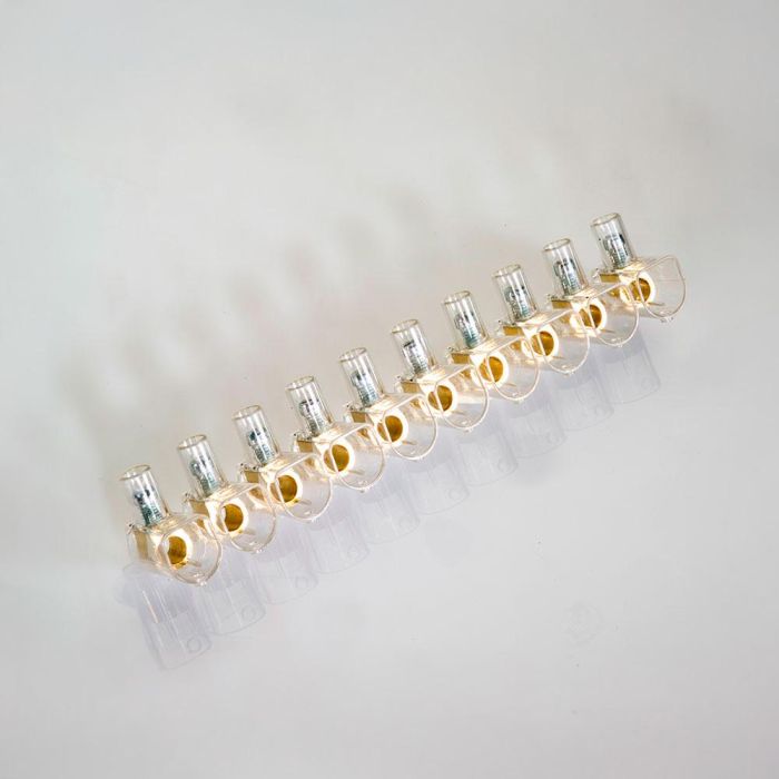 Regleta ciega transparente 10 polos 2,5 mm² 0 Regleta ciega transparente 10 polos 2,5 mm² 0