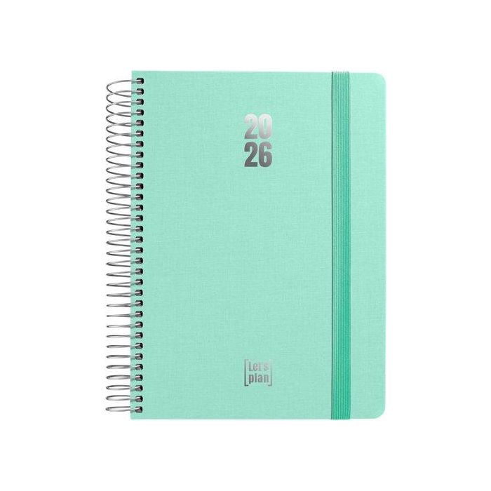Agenda Anual (2026) Grafoplas Fancy Espiral Tapa Extradura Con Goma A5 210X150 D/P Mint
