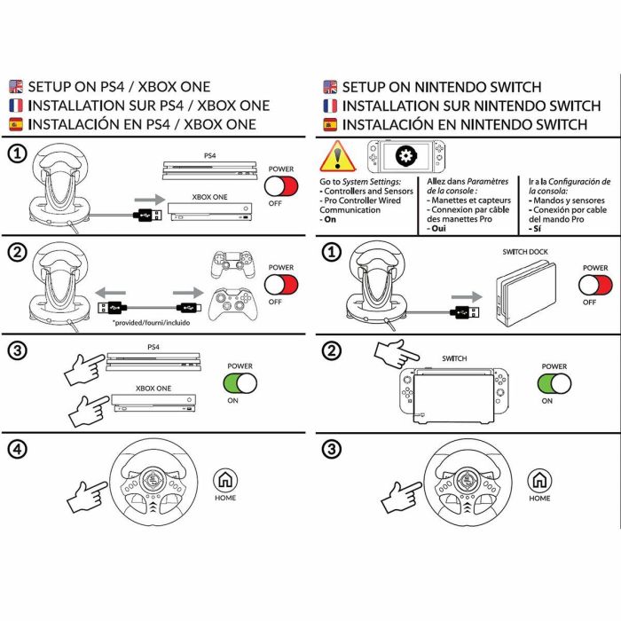 Subsonic Volante de Conducción Universal Cableado con Pedales y Paletas 180° Compatible Switch, PS4, Xbox One, PC 1 Subsonic Volante de Conducción Universal Cableado con Pedales y Paletas 180° Compatible Switch, PS4, Xbox One, PC 1