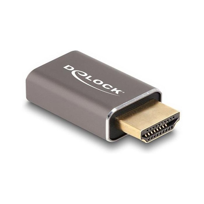 DeLOCK Adaptador HDMI Macho a Hembra, Stecker zu Buchse, 8K 60 Hz, Gris Metal 1