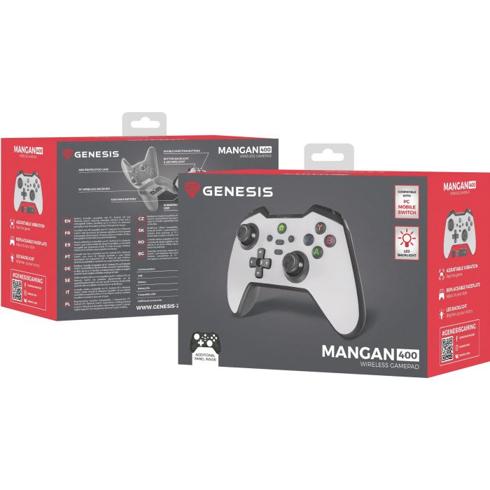 GENESIS Mangan 400 Gamepad Inalámbrico Bluetooth Blanco para PC, Switch, Android, iOS. Precisión, Vibración, Joysticks Analógicos 6