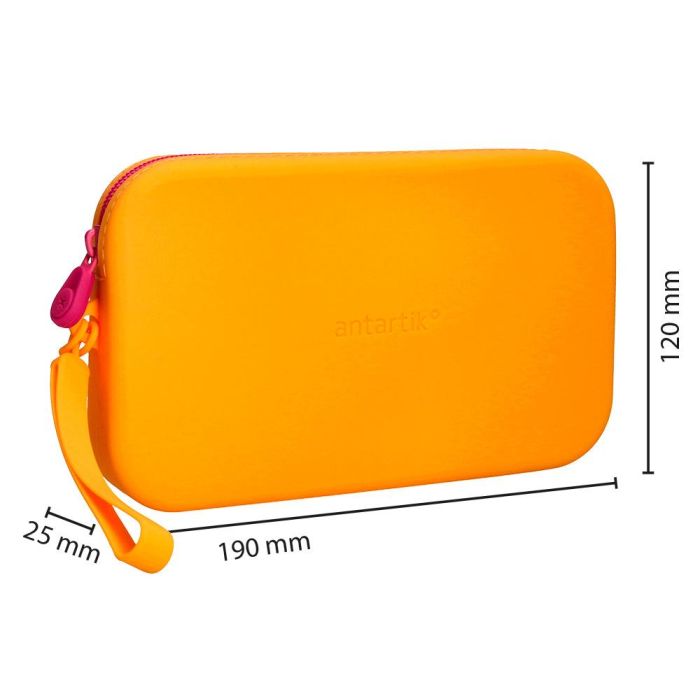 Estuche Portatodo Antartik Tropical Dive Silicona Soft Rectangular 190x120x25 mm Naranja 1