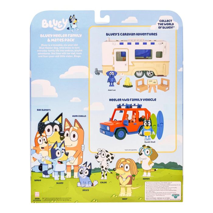 MOOSE 17199 Pack 8 Figuras Bluey Familia y Amigos - Juguete de Colección para Niños +3 Años 4