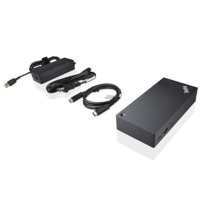 Lenovo Estación de Acoplamiento - Dock Station 90 W con 2x DisplayPort, 1x VGA, 3x USB 3.0, 2x USB 2.0, USB-C, RJ-45, 290g 3