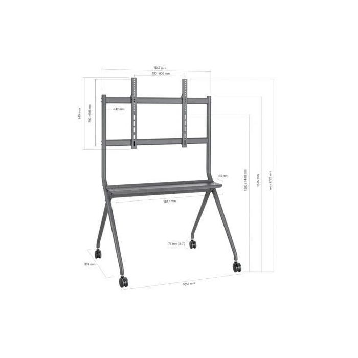 AISENS - SOPORTE DE SUELO PRO CON RUEDA PARA PANTALLA INTERACTIVA/TV 120KG DE 50-86, NEGRO 4 AISENS - SOPORTE DE SUELO PRO CON RUEDA PARA PANTALLA INTERACTIVA/TV 120KG DE 50-86, NEGRO 4