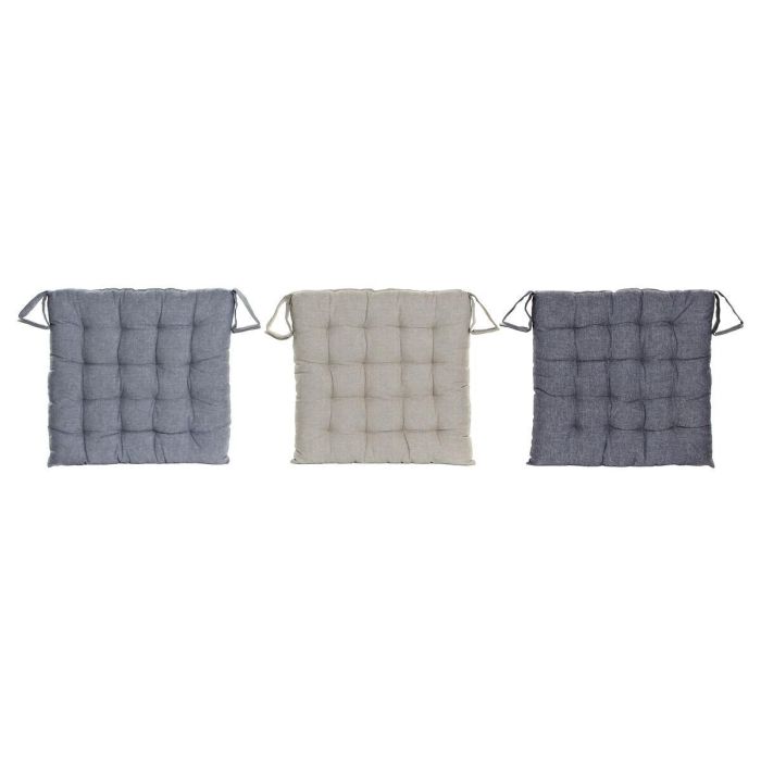 Cojin Mediterraneo DKD Home Decor Greige Azul Marino 40 x 6 x 40 cm (3 Unidades) Cojin Mediterraneo DKD Home Decor Greige Azul Marino 40 x 6 x 40 cm (3 Unidades)