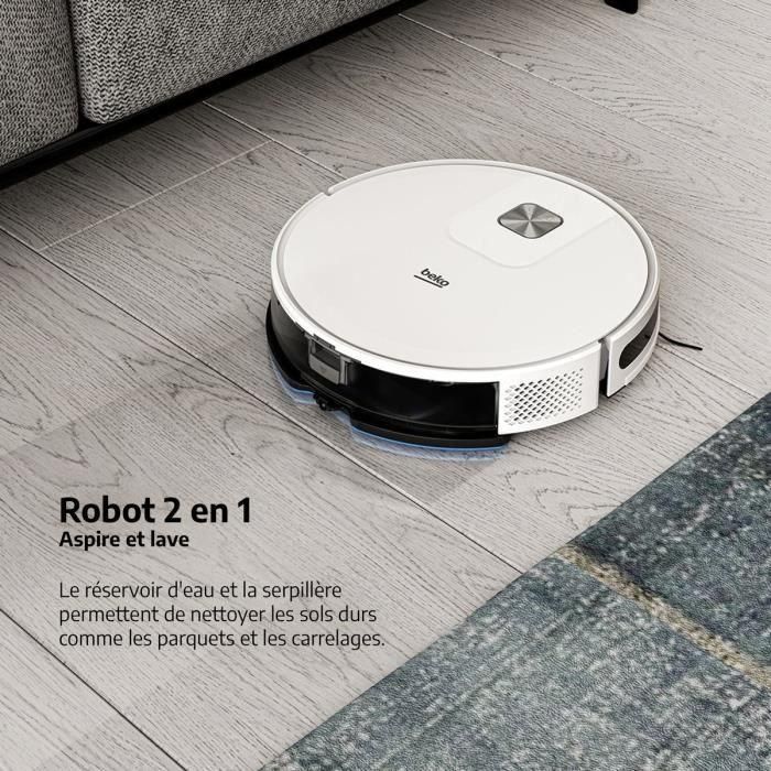 BEKO VRR60314VW - Robot Aspirador Conectado 2 en 1 - Autonomía 150 minutos - 2000 pa - Blanco 1 BEKO VRR60314VW - Robot Aspirador Conectado 2 en 1 - Autonomía 150 minutos - 2000 pa - Blanco 1
