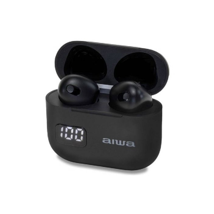 Auriculares Bluetooth Aiwa EBTW-100BK con estuche de carga/ Autonomía 3h/ Negros