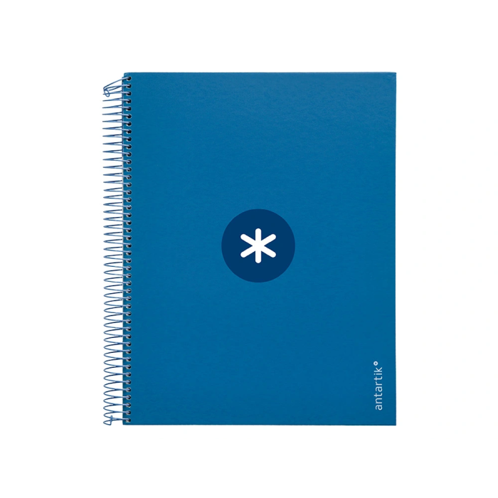 Antartik Cuaderno espiral A4 micro forrado 120 hojas 90gr cuadro 5mm 5 bandas azul marino 6