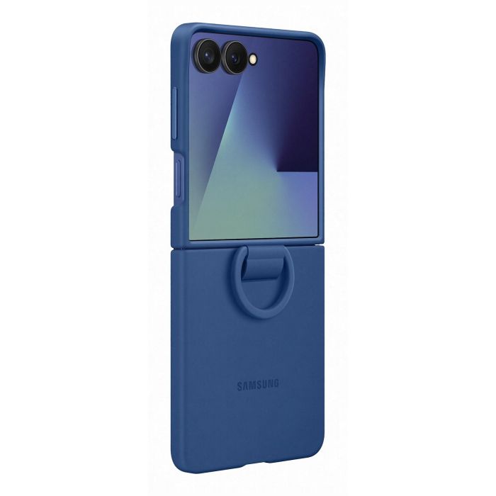 Samsung Ring Case Funda Silicona Azul para Galaxy Flip7 4 Samsung Ring Case Funda Silicona Azul para Galaxy Flip7 4