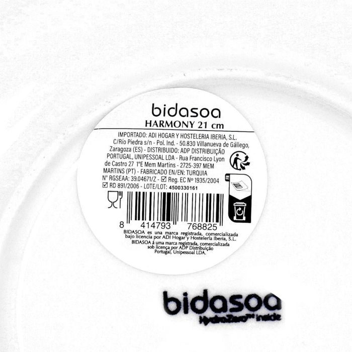 Plato Llano Porcelana Harmony Hydrozero Bidasoa 21 cm 5