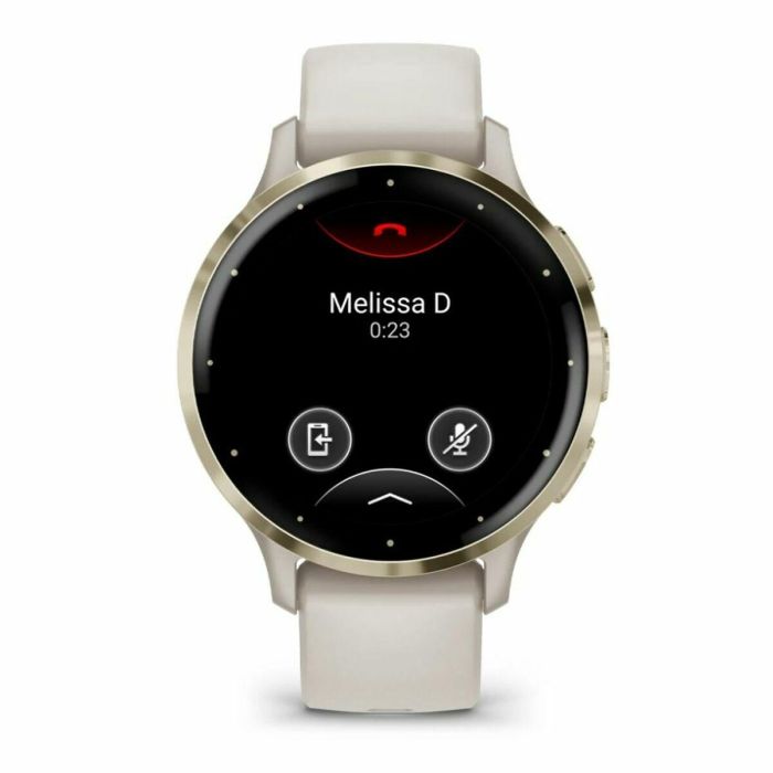 Garmin AAAAL87491 Reloj inteligente con GPS Venu 3S, 30,4 mm (1,2"), acero dorado suave, caja marfil, correa silicona marfil 18