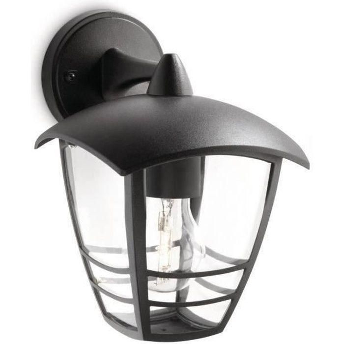 Philips Aplique Exterior Creek Tipo Farol Negro E27 Máx. 60W IP44 Luz Hacia Abajo, de Aluminio, para Pared, sin Bombilla - 24 cm Altura 0 Philips Aplique Exterior Creek Tipo Farol Negro E27 Máx. 60W IP44 Luz Hacia Abajo, de Aluminio, para Pared, sin Bombilla - 24 cm Altura 0