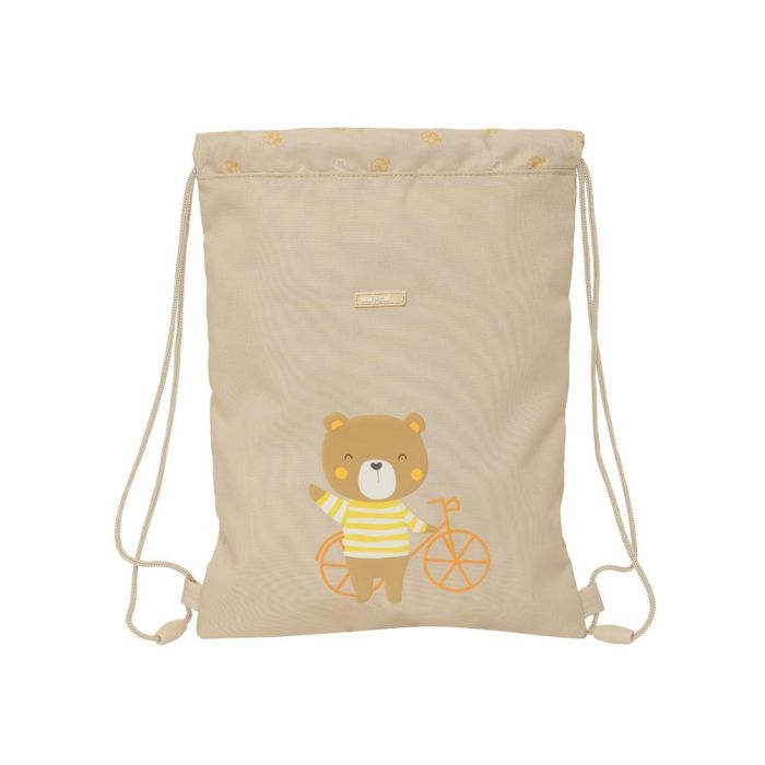 Bolsa Mochila con Cuerdas Safta Osito Beige 26 x 34 x 1 cm