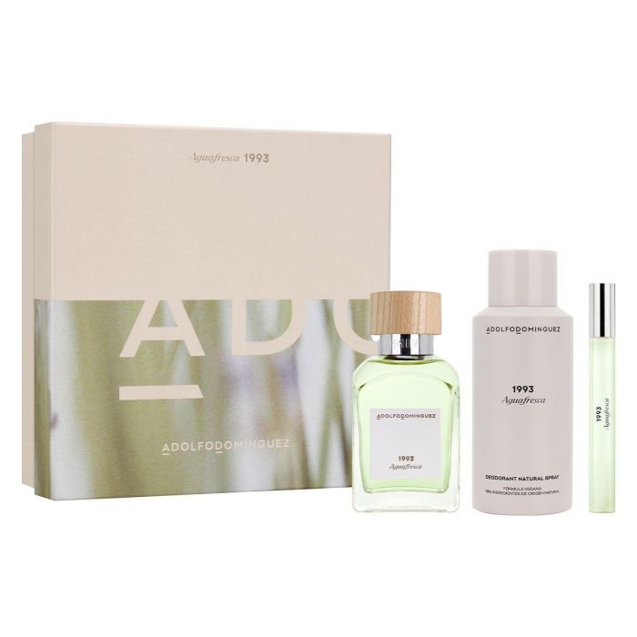 ADOLFO DOMINGUEZ Agua Fresca 1993 Eau de Toilette 120 ml + Desodorante 150 ml + Miniatura 10 ml - Para Mujer ADOLFO DOMINGUEZ Agua Fresca 1993 Eau de Toilette 120 ml + Desodorante 150 ml + Miniatura 10 ml - Para Mujer