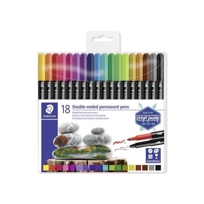 Rotulador Permanente Staedtler 3187 Design Journey Doble Punta Estuche De 18