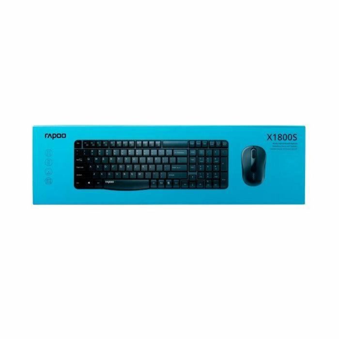 Rapoo X1800S Conjunto de Teclado y Ratón Inalámbrico con teclado numérico, negro 1 Rapoo X1800S Conjunto de Teclado y Ratón Inalámbrico con teclado numérico, negro 1