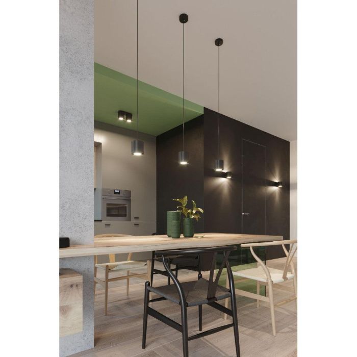 Orbis SOL-SL.0051 Lámpara Colgante Moderna Minimalista Cilíndrica, Disponible en Negro, Gris o Blanco 6