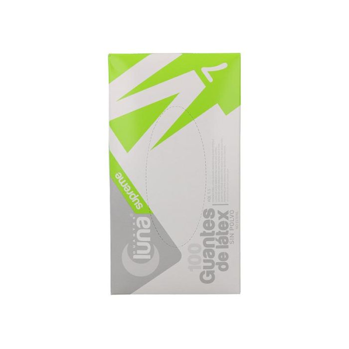Luna Guantes de Látex Blanco Crema sin Polvo - Talla Mediana